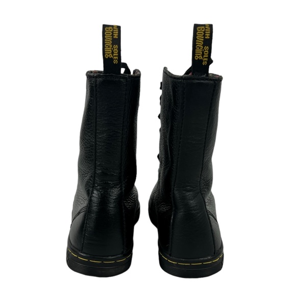 Dr. Doc Martens Boots Womens 8 Stratford Black Leather Shoes Floral Lined - Picture 6 of 12